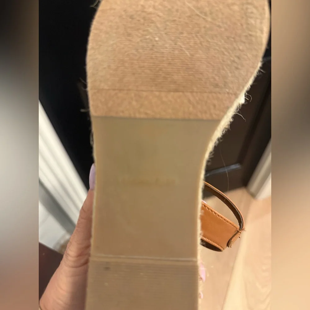 ♥️♥️ Y Not? Espadrille Wedge Sandals Size 7 Tan & Cream
